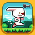 Rabbit Runner 2D Pixel Adventure Platformer Game Logo b
