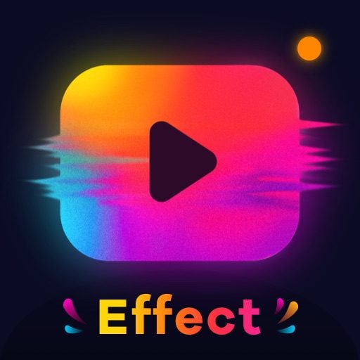 glitch video effect android logo