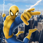 spider hero superhero fighting logo