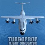 turboprop flight simulator 3d logo